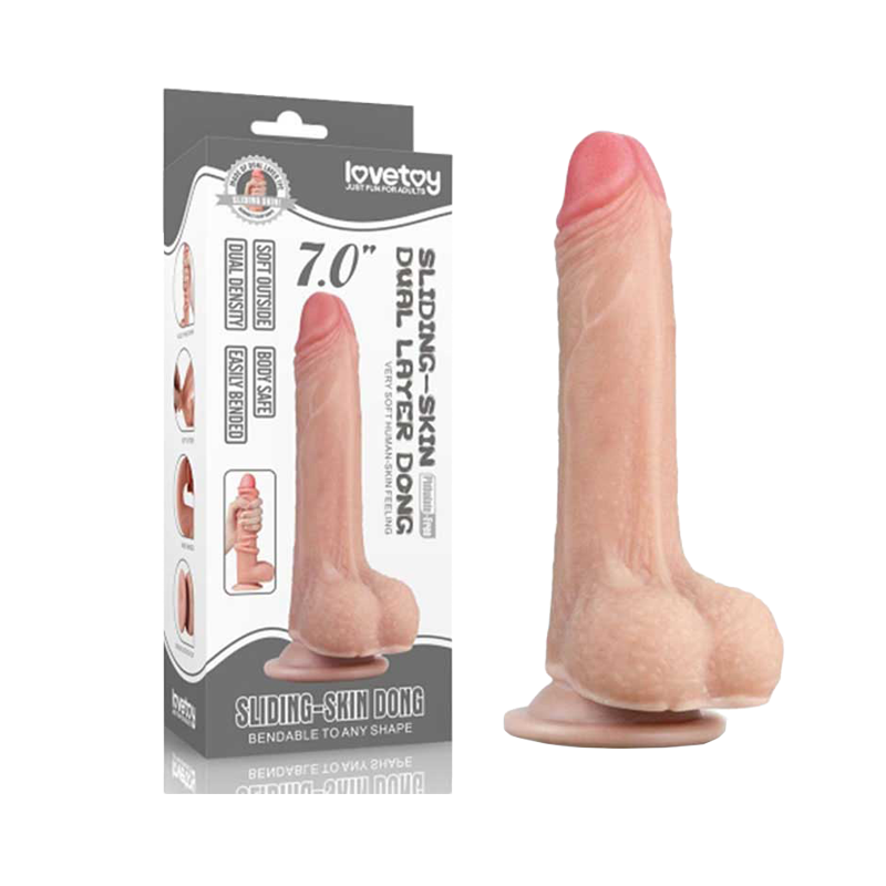 Dương vật giả dính tường siêu mềm skin Dong 7.0 - Lovetoy Sliding