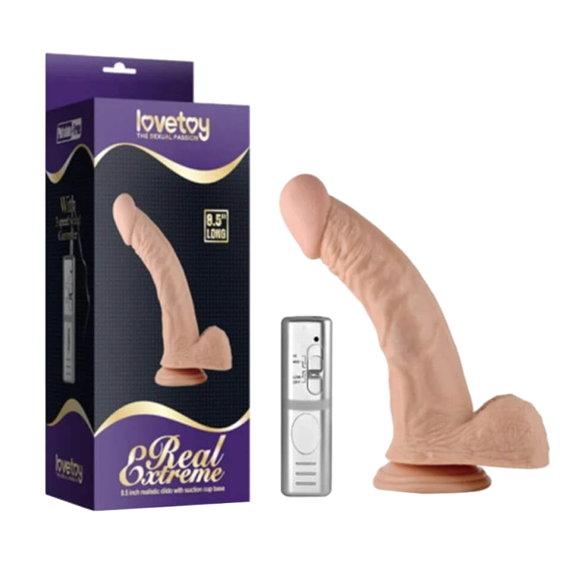 Dương vật giả cao cấp 3 cường độ rung dính tường 21.5cm - Lovetoy Real Extreme Real 8.5