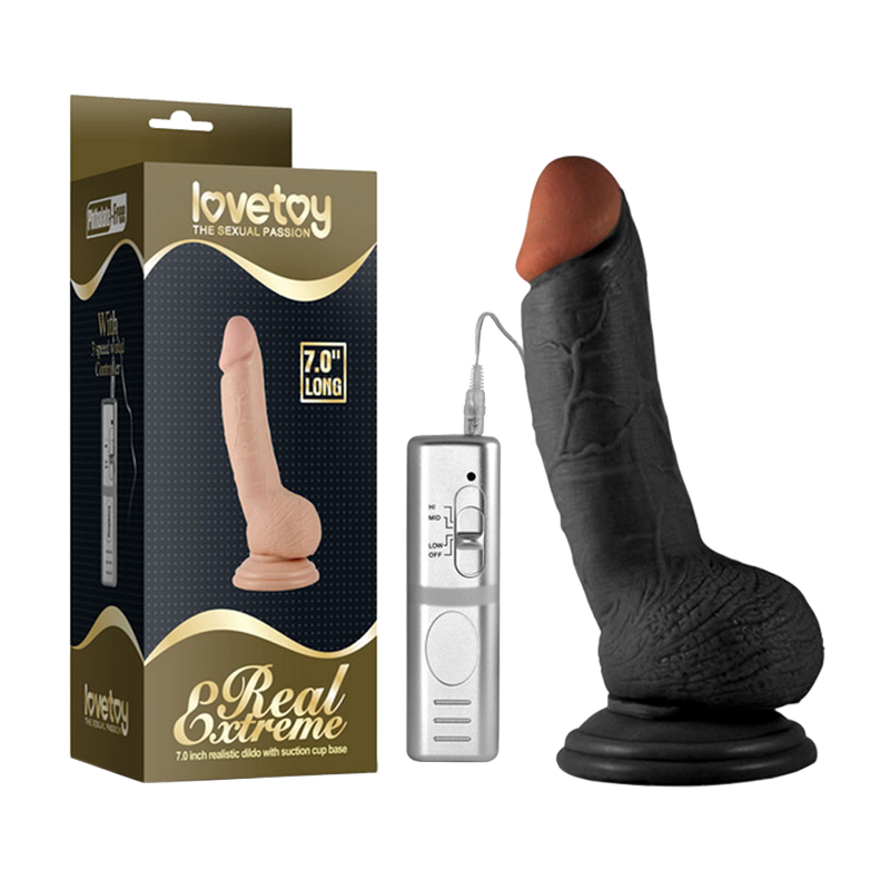 Dương vật giả cao cấp 3 cường độ rung dính tường - Lovetoy Real Extreme 7.0