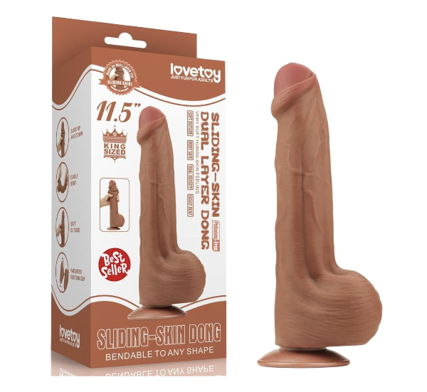 Cu giả khủng Lovetoy 11.5 King Sized Sliding Skin Dual Layer dương vật giả giống thật