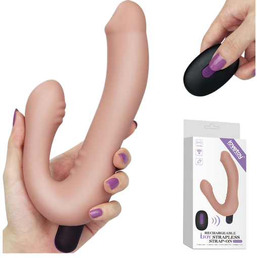 Dương vật giả 2 đầu Lovetoy Ijoy Strapless 10 chế độ rung sạc điện