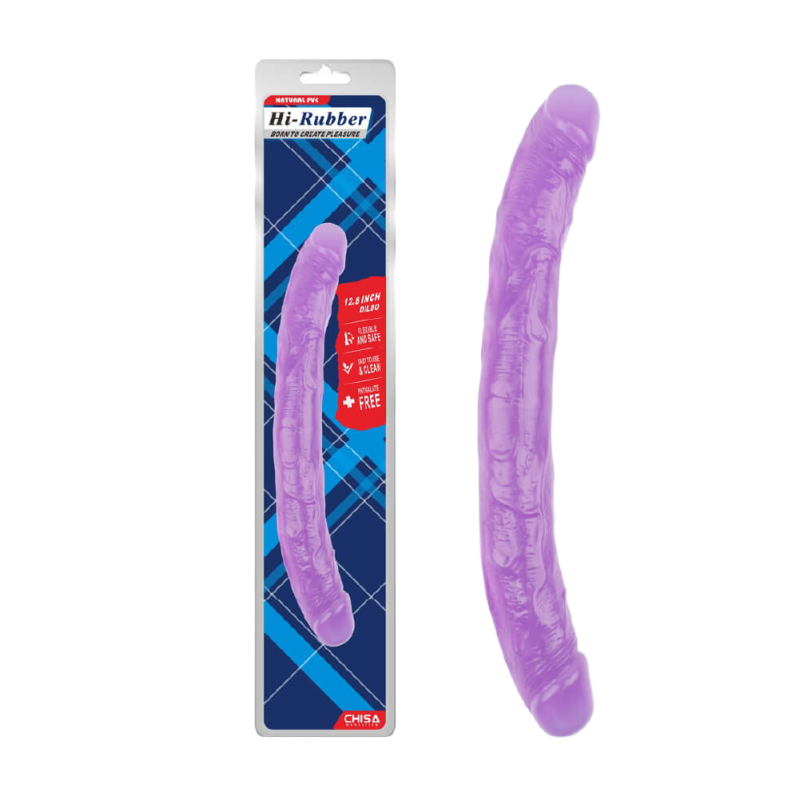 Dương vật giả 2 đầu Chisa Hi-Rubber 12.8 Inch Tím
