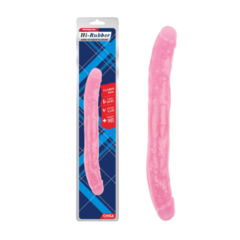 Dương vật giả 2 đầu Chisa Hi-Rubber 12.8 Inch Hồng