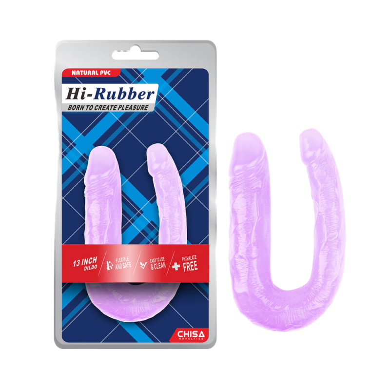 Dương vật giả 2 đầu Chisa Hi-Rubber 13 Inch Tím