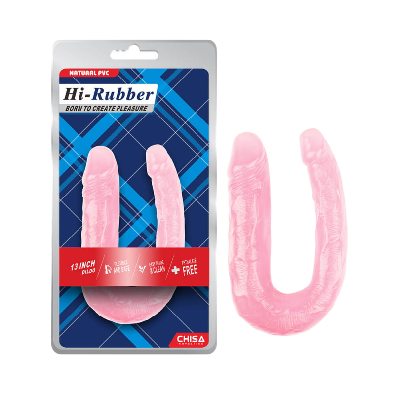 Dương vật giả 2 đầu Chisa Hi-Rubber 13 Inch Hồng